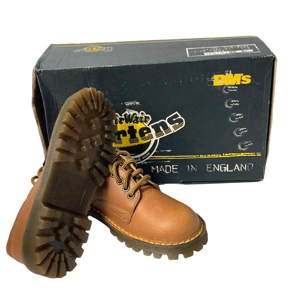 Y2K Dr‎ Martens Gibson Kids Made in England Brown Leather Oxfords